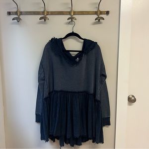 Woolrich navy blue mixed material/fabric hoodie